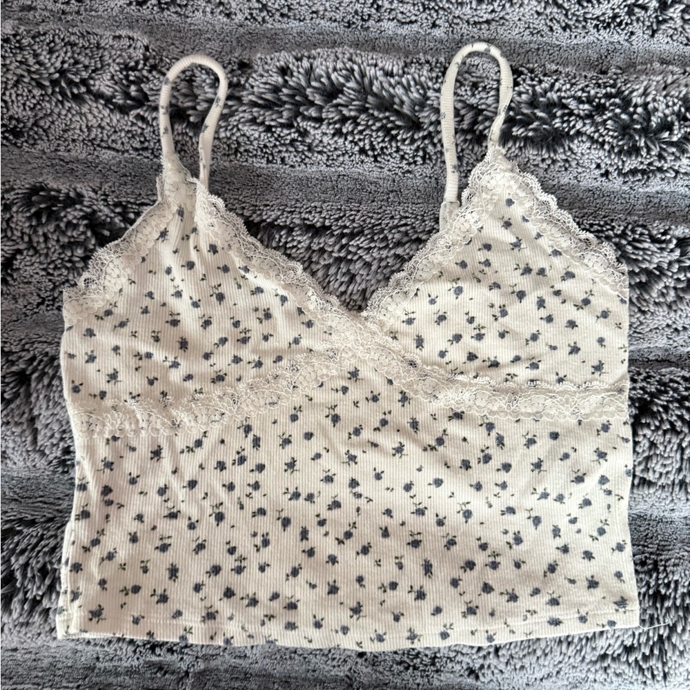 Garage Floral Lace Trim Cami Top